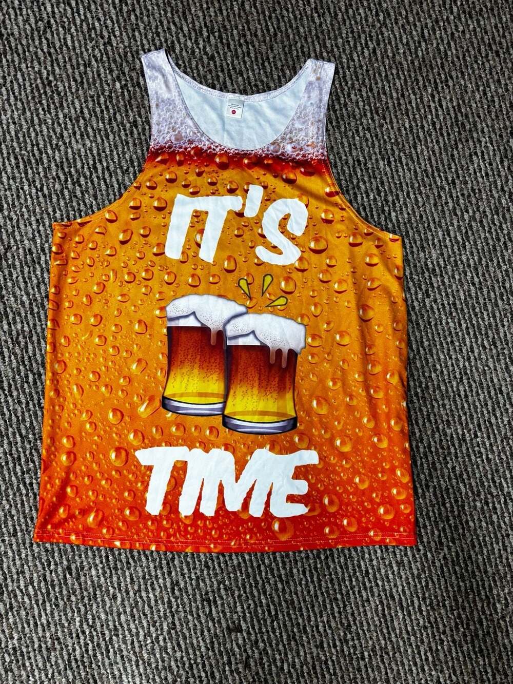 It's Time Beer Graphic Print Tank Top Size XL